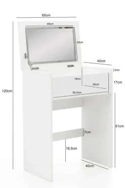 Schminktisch weiß B/H/T: ca. 60x81x40 cm