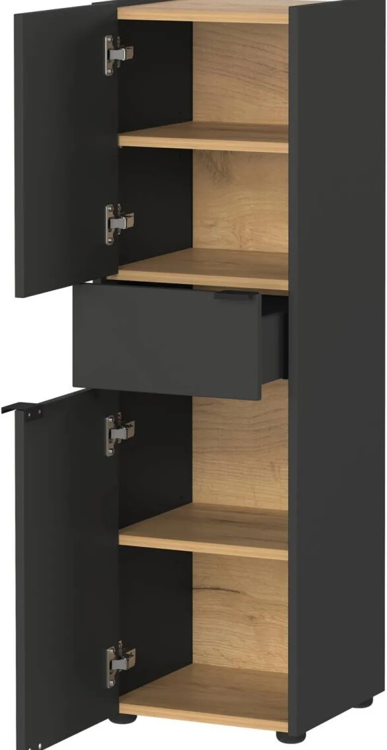 Schrank 4498-549 Graphit Eiche Navarra Nachbildung B/H/T: ca. 34x111x34 cm