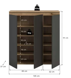 Schrank SCARPA Evoke Oak Nachbildung anthrazit B/H/T: ca. 105x111x37 cm