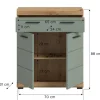 Schrank Scout Eiche Artisan Nachbildung salbei Nachbildung B/H/T: ca. 74x88x31 cm