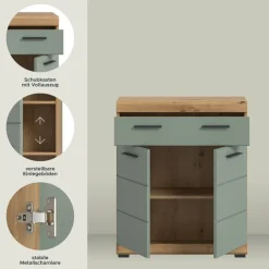 Schrank Scout Eiche Artisan Nachbildung salbei Nachbildung B/H/T: ca. 74x88x31 cm