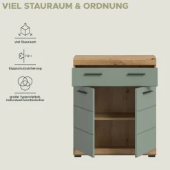 Schrank Scout Eiche Artisan Nachbildung salbei Nachbildung B/H/T: ca. 74x88x31 cm