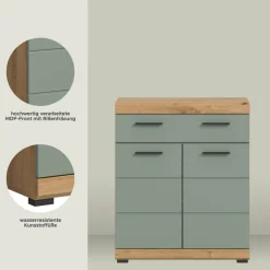 Schrank Scout Eiche Artisan Nachbildung salbei Nachbildung B/H/T: ca. 74x88x31 cm