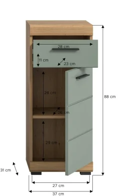 Schrank Scout Eiche Artisan Nachbildung salbei Nachbildung B/H/T: ca. 37x88x31 cm