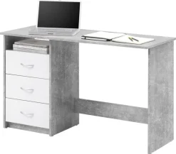 Schreibtisch Adria Beton Optik weiß B/H/T: ca. 123x77x50 cm