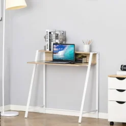 Schreibtisch 836-055AK weiß Eiche Nachbildung B/H/T: ca. 84x85x45 cm