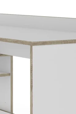Schreibtisch BELFAST weiß Eiche Sonoma Nachbildung B/H/T: ca. 129x83,5x105 cm