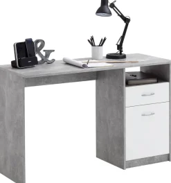 Schreibtisch Beton Optik weiß B/H/T: ca. 123x77x50 cm