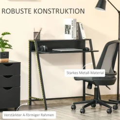 Schreibtisch 836-055BK schwarz B/H/T: ca. 84x85x45 cm