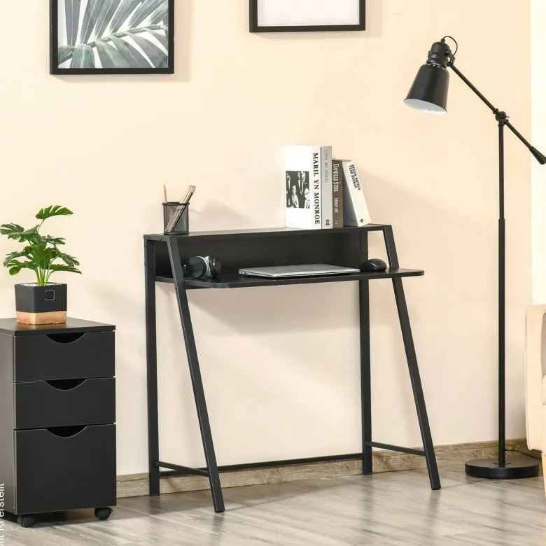 Schreibtisch 836-055BK schwarz B/H/T: ca. 84x85x45 cm