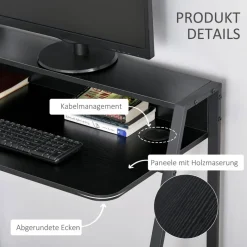Schreibtisch 836-055BK schwarz B/H/T: ca. 84x85x45 cm