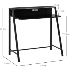 Schreibtisch 836-055BK schwarz B/H/T: ca. 84x85x45 cm