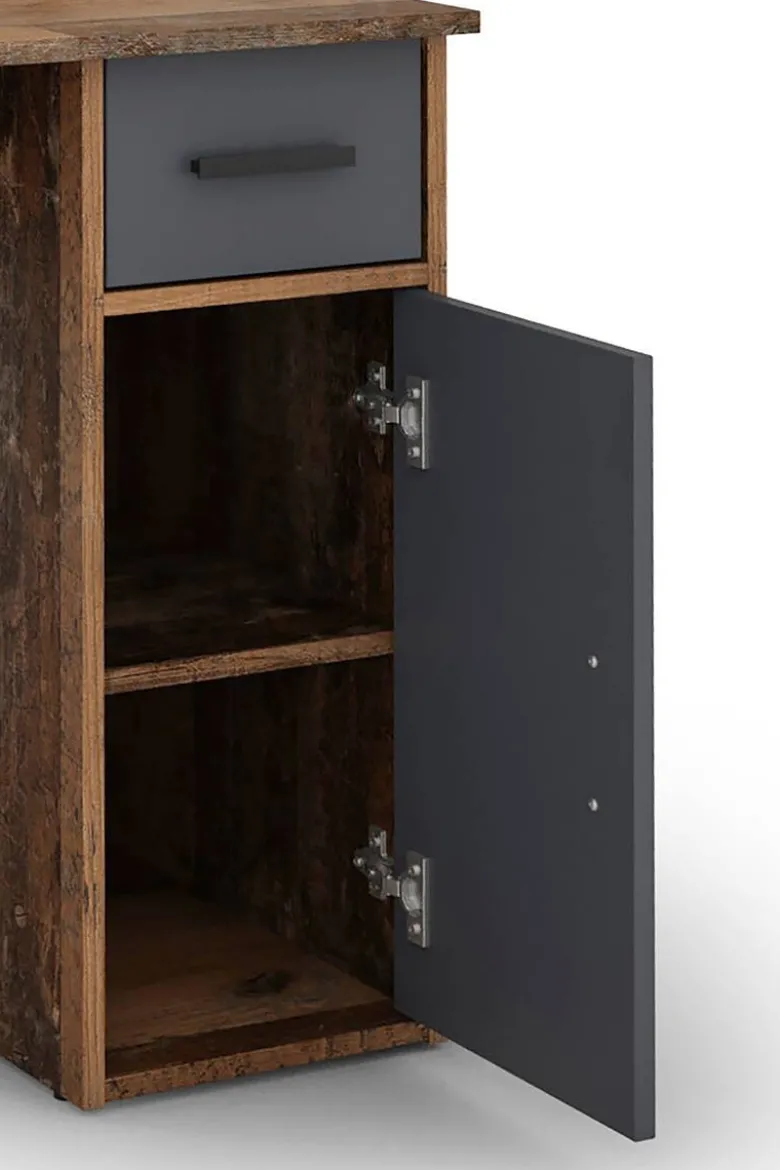 Schreibtisch DIEGO Eiche Old Wood Nachbildung anthrazit