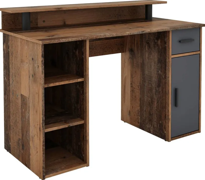 Schreibtisch DIEGO Eiche Old Wood Nachbildung anthrazit
