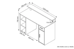 Schreibtisch DIEGO Eiche Old Wood Nachbildung anthrazit