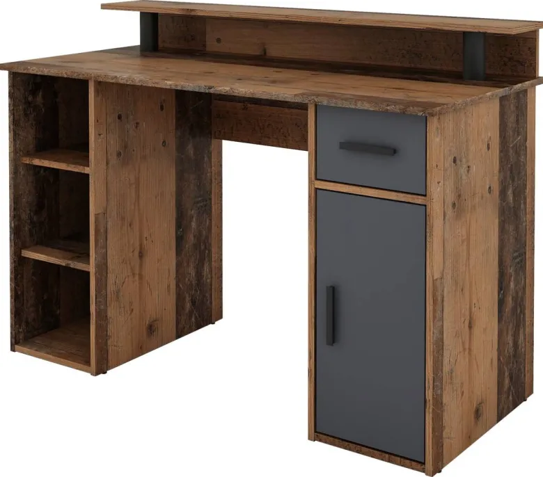 Schreibtisch DIEGO Eiche Old Wood Nachbildung anthrazit
