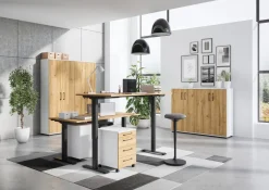 Schreibtisch 8022-582 Eiche Grand-Son Nachbildung schwarz B/H/T: ca. 120x118x80 cm