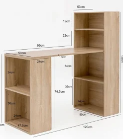 Schreibtisch Eiche Sonoma Nachbildung B/H/T: ca. 50x120x120 cm