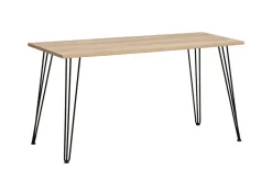 Schreibtisch Emmik schwarz Eiche Eiche weiß Nachbildung B/H/T: ca. 138x73,7x60 cm