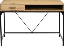 Schreibtisch Faya Eiche Artisan Nachbildung schwarz B/H/T: ca. 110x75x48 cm