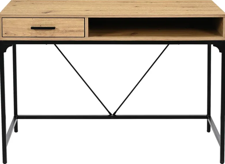 Schreibtisch Faya Eiche Artisan Nachbildung schwarz B/H/T: ca. 110x75x48 cm