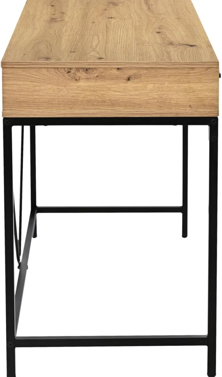 Schreibtisch Faya Eiche Artisan Nachbildung schwarz B/H/T: ca. 110x75x48 cm