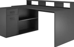 Schreibtisch Gamer anthrazit matt B/H/T: ca. 160x92x115 cm