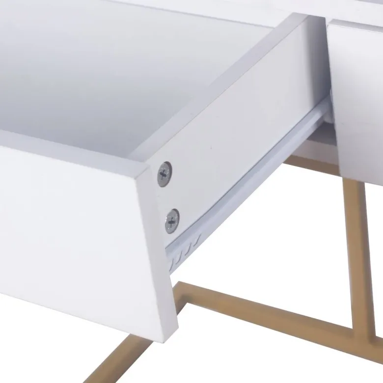 Schreibtisch Jana weiß gold Optik B/H/T: ca. 112x76x52 cm