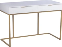 Schreibtisch Jana weiß gold Optik B/H/T: ca. 112x76x52 cm