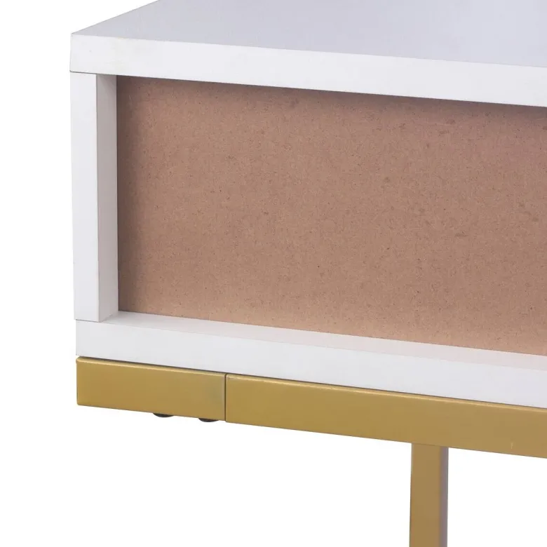 Schreibtisch Jana weiß gold Optik B/H/T: ca. 112x76x52 cm
