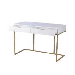 Schreibtisch Jana weiß gold Optik B/H/T: ca. 112x76x52 cm