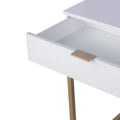 Schreibtisch Jana weiß gold Optik B/H/T: ca. 112x76x52 cm