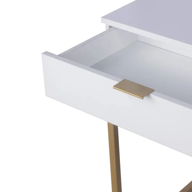Schreibtisch Jana weiß gold Optik B/H/T: ca. 112x76x52 cm