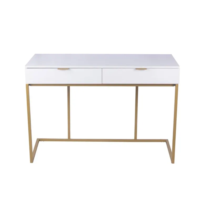 Schreibtisch Jana weiß gold Optik B/H/T: ca. 112x76x52 cm