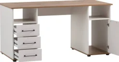 Schreibtisch Jelda Eiche Landhaus Nachbildung weiß B/H/T: ca. 150x74x70 cm