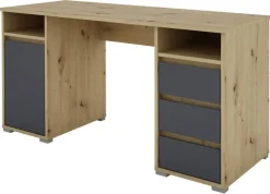 Schreibtisch LOBO Eiche Nachbildung anthrazit B/H/T: ca. 138x75x55 cm