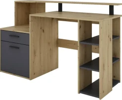 Schreibtisch LOUIS Eiche anthrazit B/H/T: ca. 140x89x55 cm