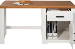 Schreibtisch Maluno weiß lackiert B/H/L: ca. 65x76x150 cm