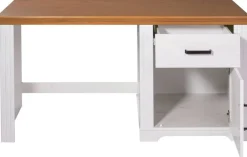 Schreibtisch Maluno weiß lackiert B/H/L: ca. 65x76x150 cm
