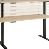 Schreibtisch Memphis Eiche Artisan Nachbildung anthrazit B/H/T: ca. 160x72x77 cm