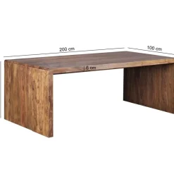 Schreibtisch natur B/H/T: ca. 200x76x100 cm