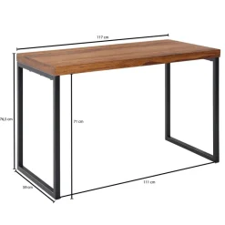 Schreibtisch natur schwarz pulverbeschichtet B/H/T: ca. 117x76,5x59 cm