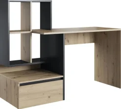 Schreibtisch SCHREIBTISH PACO 2 Eiche Artisan Nachbildung anthrazit B/H/T: ca. 145x112x52 cm