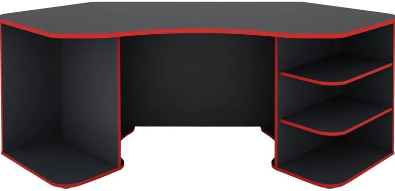 Schreibtisch THANATOS anthrazit rot B/H/T: ca. 198x76x85 cm