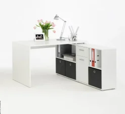 Schreibtisch weiß B/H/T: ca. 136x74x66,5 cm