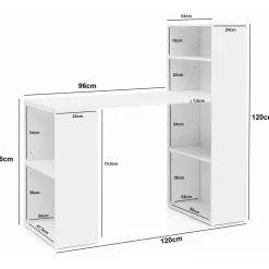 Schreibtisch weiß B/H/T: ca. 50x120x120 cm