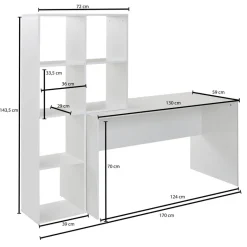 Schreibtisch weiß B/H/T: ca. 170x143,5x59 cm