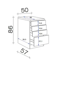 Schubkastenschrank Elva anthrazit B/H/T: ca. 50x86x60 cm