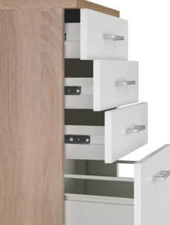 Schubkastenschrank Samoa weiß Eiche Nachbildung B/H/T: ca. 50x85x60 cm