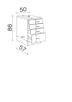 Schubkastenschrank Vita weiß matt B/H/T: ca. 50x86x60 cm